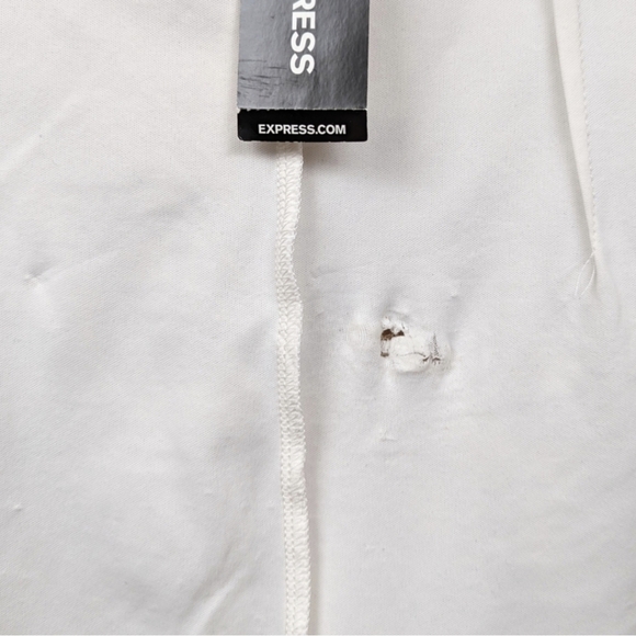 Express Sequinned Mini Skirt Metallic Crocheted Lace White Rose Gold size 8 NWT - Picture 12 of 14